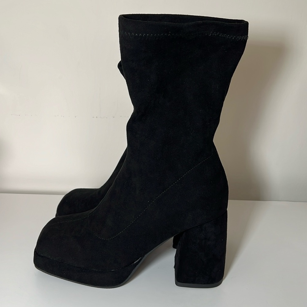 High Heel Ankle Boots Black Size 8 SHEIN